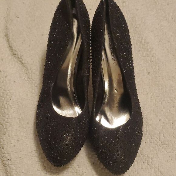 Pierre Dumas Women's Black Silver sparkly pumps - Picture 3 of 9